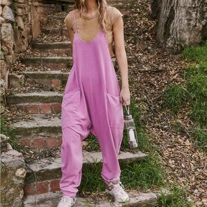 Free People FP Movement Raspberry Punch Hot Shot Onesie Jumpsuit Size Large NWT